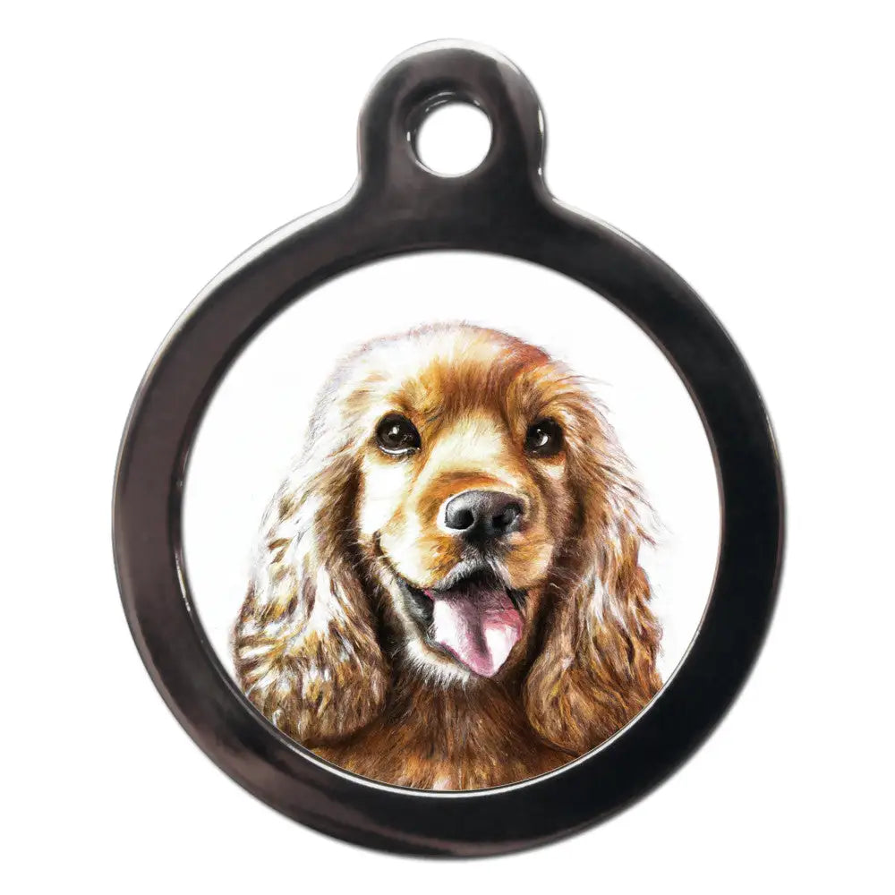 Cocker Spaniel Portrait Dog Id Tag - Ps Pet Tags - 1