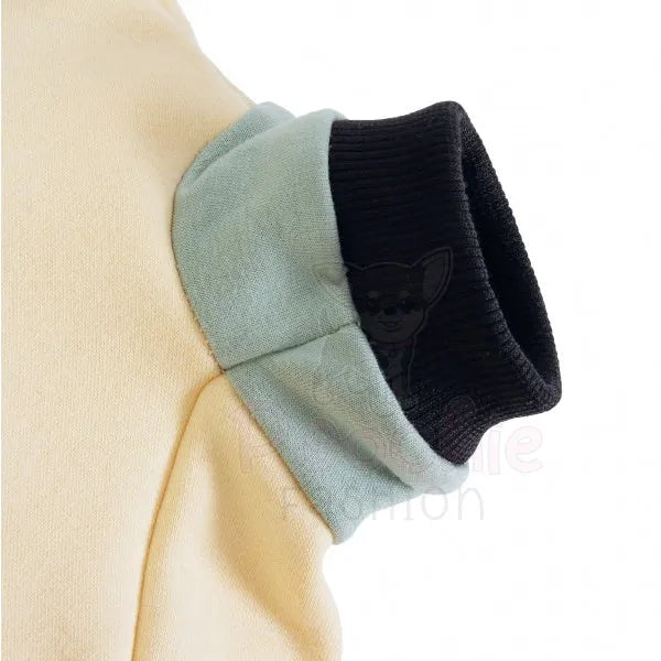 Cream & Sage Green Dog Hoodie - Rich Paw - 4