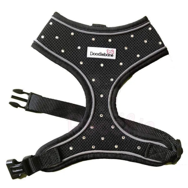 Crystal Air Mesh Dog Harness in Black - Poochie Fashion - 4