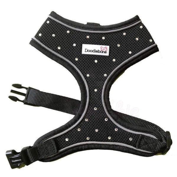 Crystal Air Mesh Dog Harness in Black - Poochie Fashion - 4