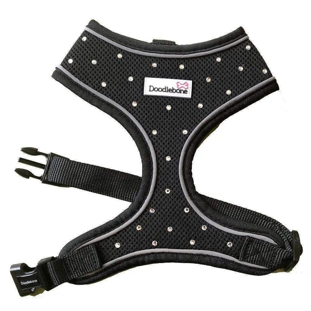 Crystal Air Mesh Dog Harness in Black - Poochie Fashion - 8