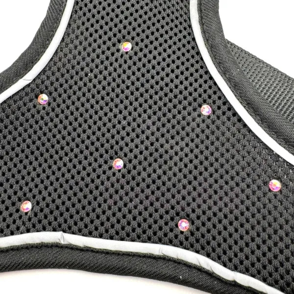 Crystal Air Mesh Dog Harness in Black - Poochie Fashion - 2