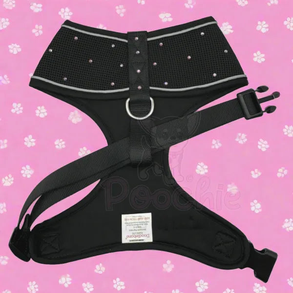 Crystal Air Mesh Dog Harness in Black - Poochie Fashion - 3
