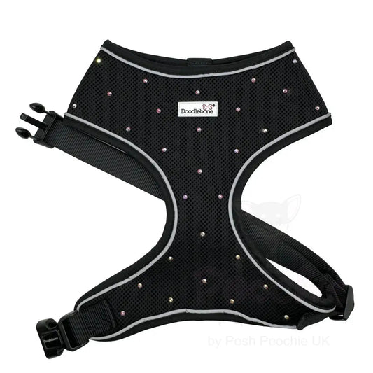 Crystal Air Mesh Dog Harness in Black - Poochie Fashion - 2