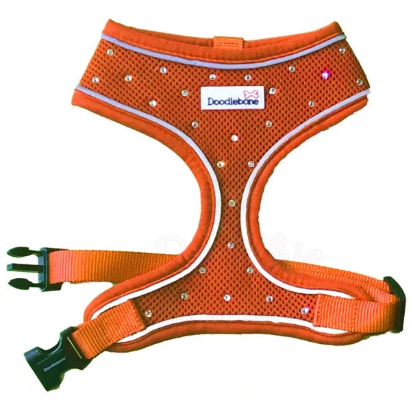 Crystal Air Mesh Dog Harness in Orange - Poochie Fashion - 4