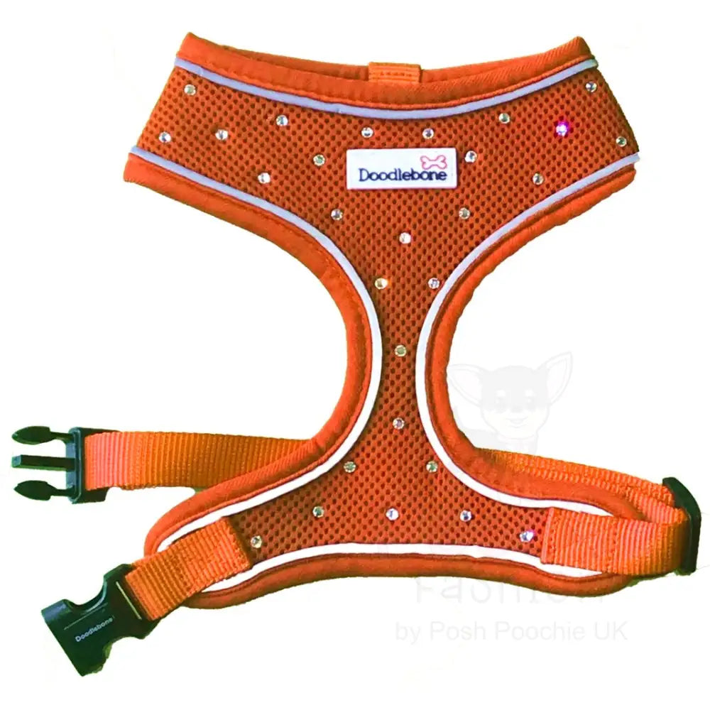 Crystal Air Mesh Dog Harness in Orange - Poochie Fashion - 12