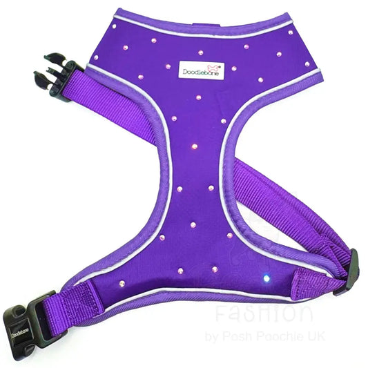 Crystal Air Mesh Dog Harness in Violet Purple - Poochie Fashion - 2