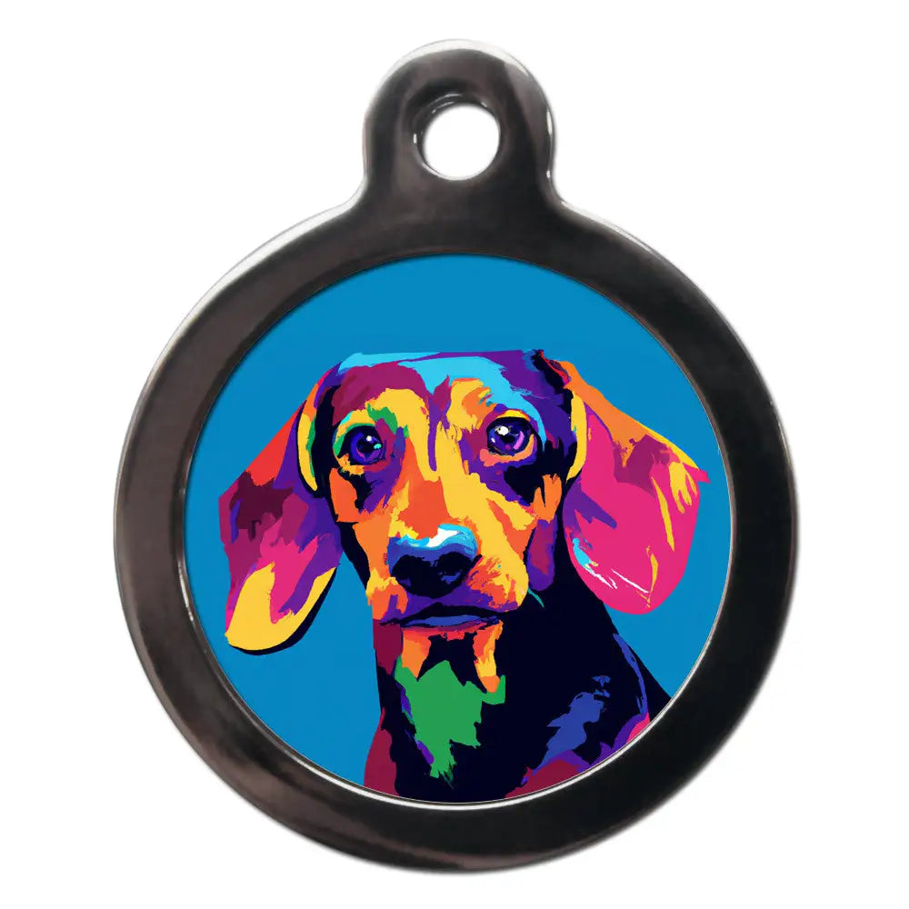 Dachshund Pop Art Dog Id Tag - Ps Pet Tags - 1