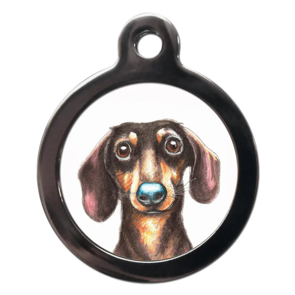 Dachshund Portrait Dog Id Tag - Ps Pet Tags - 1