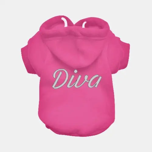 Diva Dog Hoodie Sweatshirt in Hot Pink - Poochie Fashion - 3