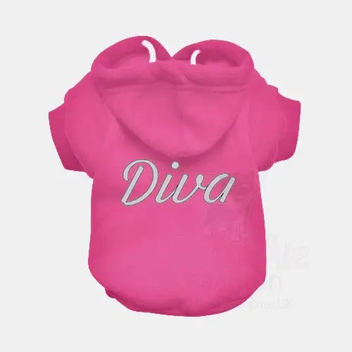 Diva Dog Hoodie Sweatshirt in Hot Pink - Poochie Fashion - 3