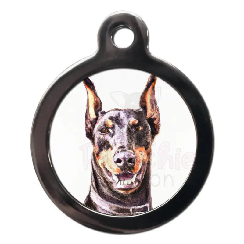 Doberman Portrait Dog Id Tag - Ps Pet Tags - 1