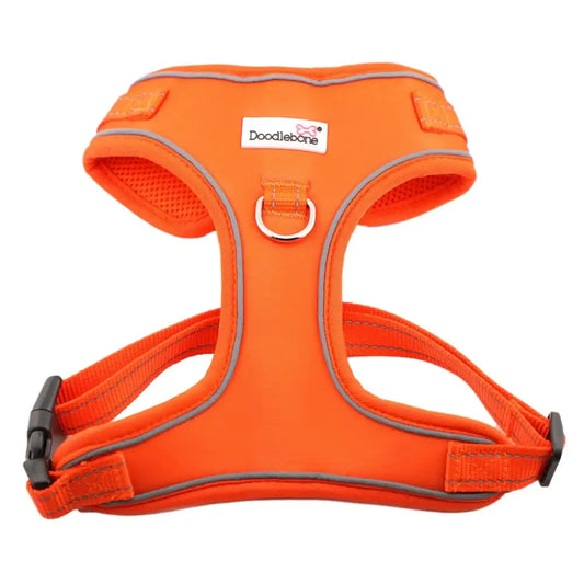 Doodlebone Adjustable Airmesh Dog Harness - Tangerine Orange - Doodle - 1