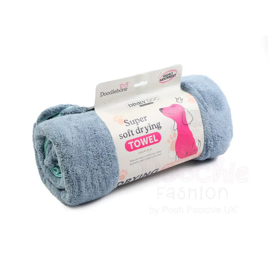 Doodlebone Dinky Dog Drying Towel Chalky Blue - Doodlebone - 2