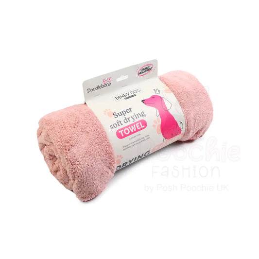 Doodlebone Dinky Dog Drying Towel Chalky Pink - Doodlebone - 2