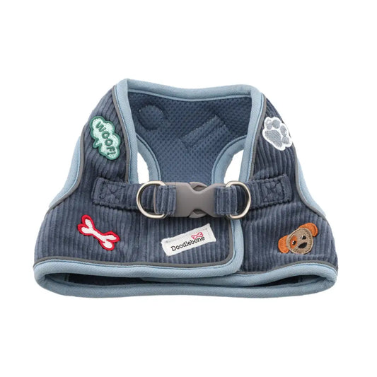 Doodlebone Dinky Dog Snappy Harness Blue Cord - Doodlebone - 1