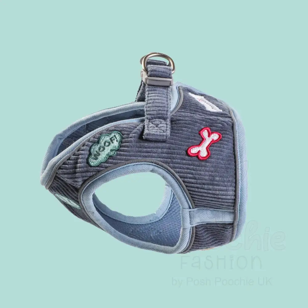 Doodlebone Dinky Dog Snappy Harness Blue Cord - Doodlebone - 17
