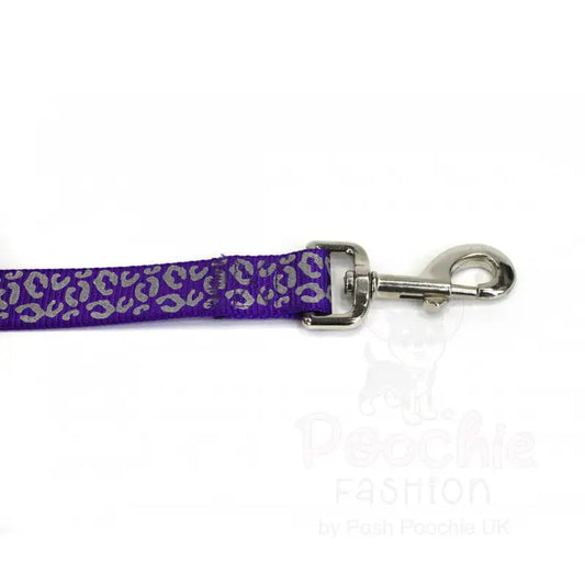 Doodlebone Limited Edition Dog Lead - Violet Leopard Reflective - Doodle - 2