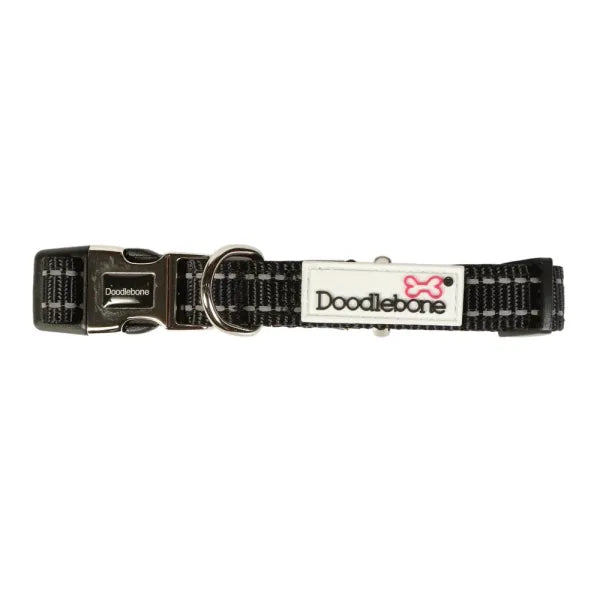 Doodlebone Originals Padded Dog Collar - Coal Black - Doodlebone - 1