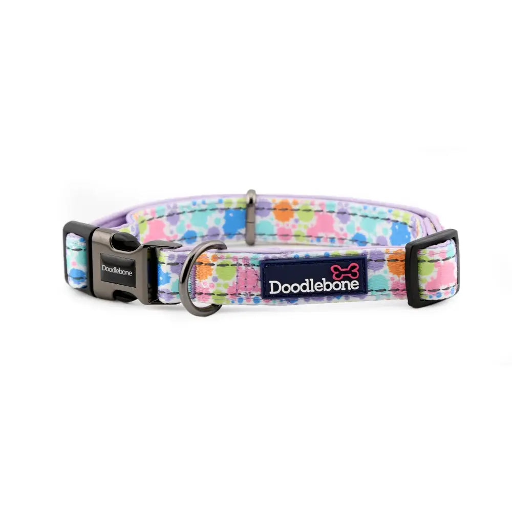 Doodlebone Padded Dog Collar - Pastel Paint Splat - Doodlebone - 1