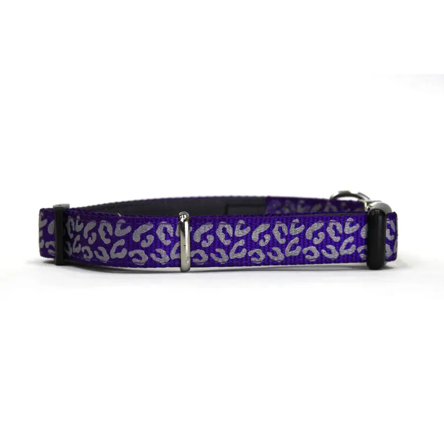 Doodlebone Padded Dog Collar - Violet Leopard Reflective - Doodle - 3
