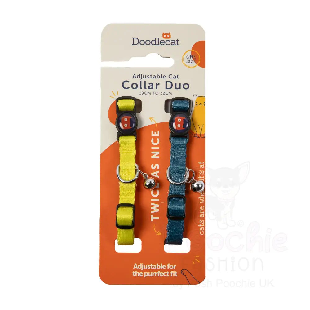 Doodlecat Cat Collar Duo Citrus & Teal - Doodlebone - 7