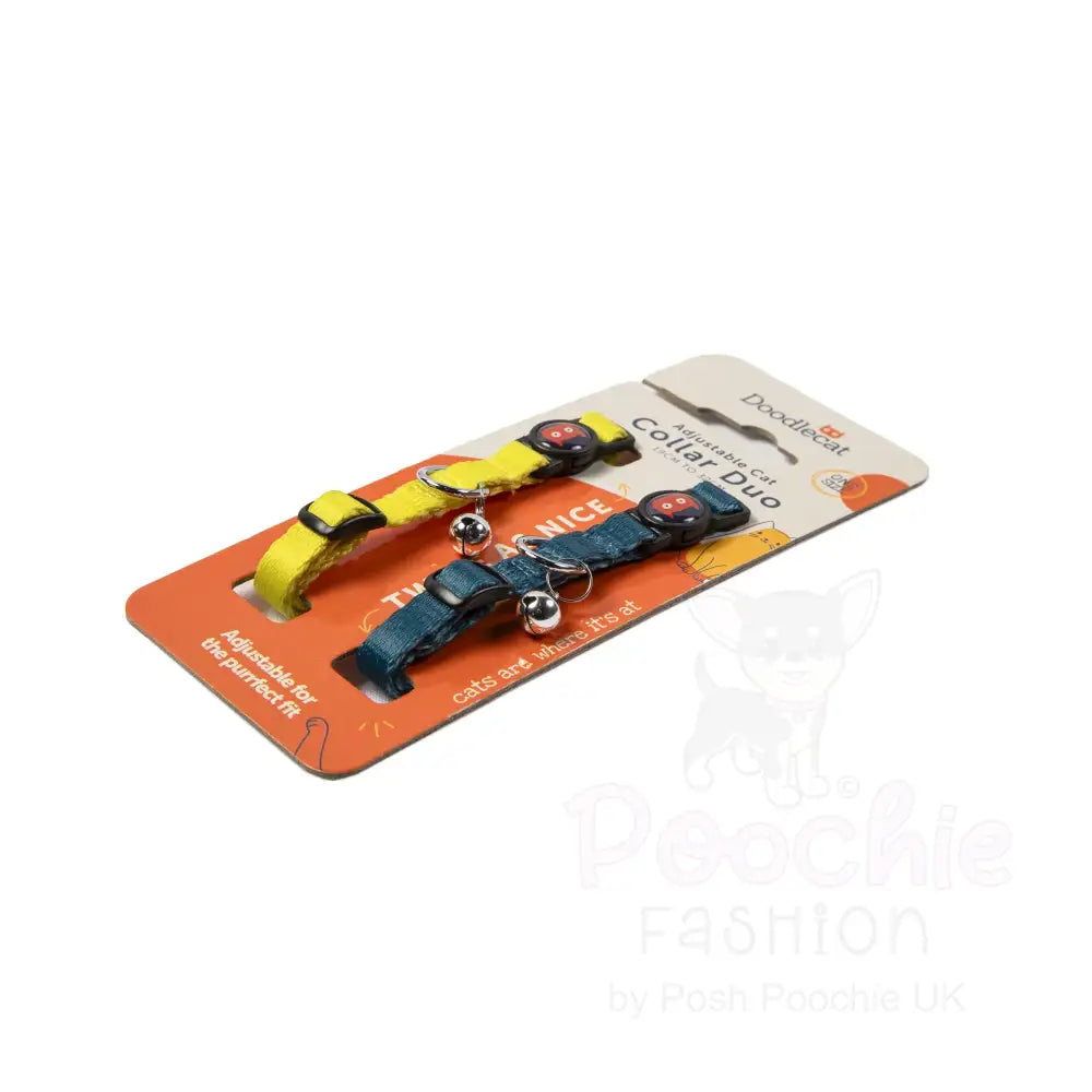 Doodlecat Cat Collar Duo Citrus & Teal - Doodlebone - 8