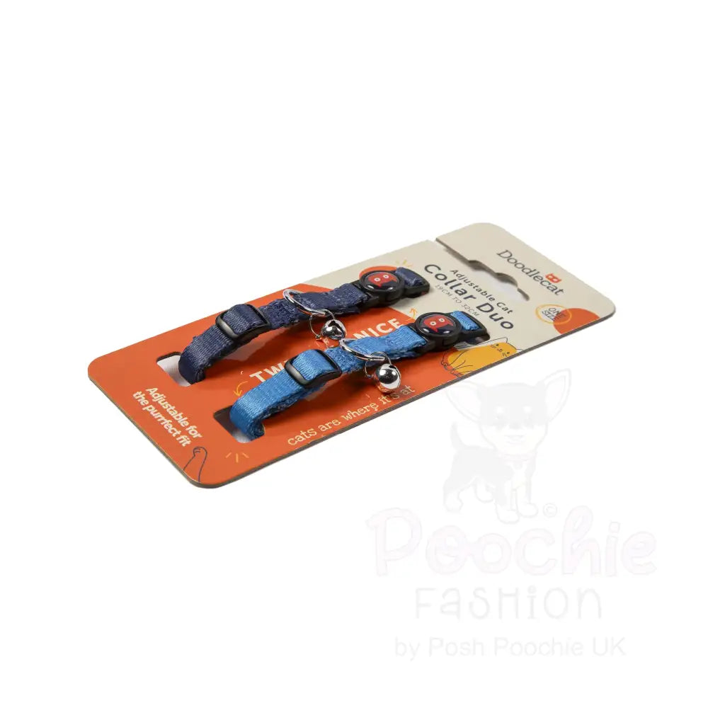 Doodlecat Cat Collar Duo Cornflower & Indigo - Doodlebone - 8