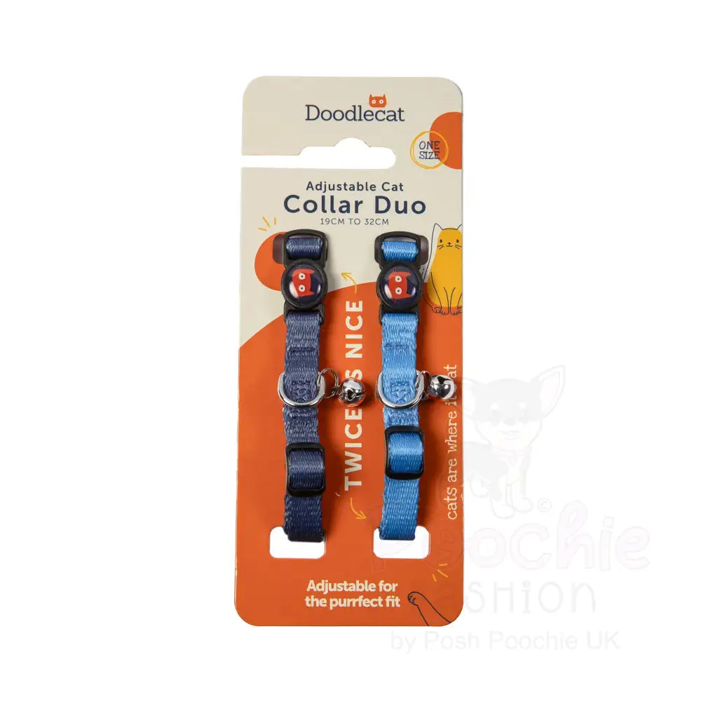 Doodlecat Cat Collar Duo Cornflower & Indigo - Doodlebone - 9