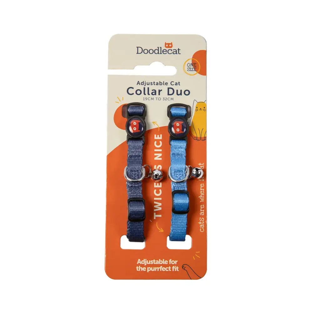 Doodlecat Cat Collar Duo Cornflower & Indigo - Doodlebone - 9