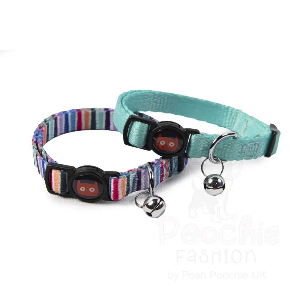 Doodlecat Cat Collar Duo Mint & Stripes - Doodlebone - 4