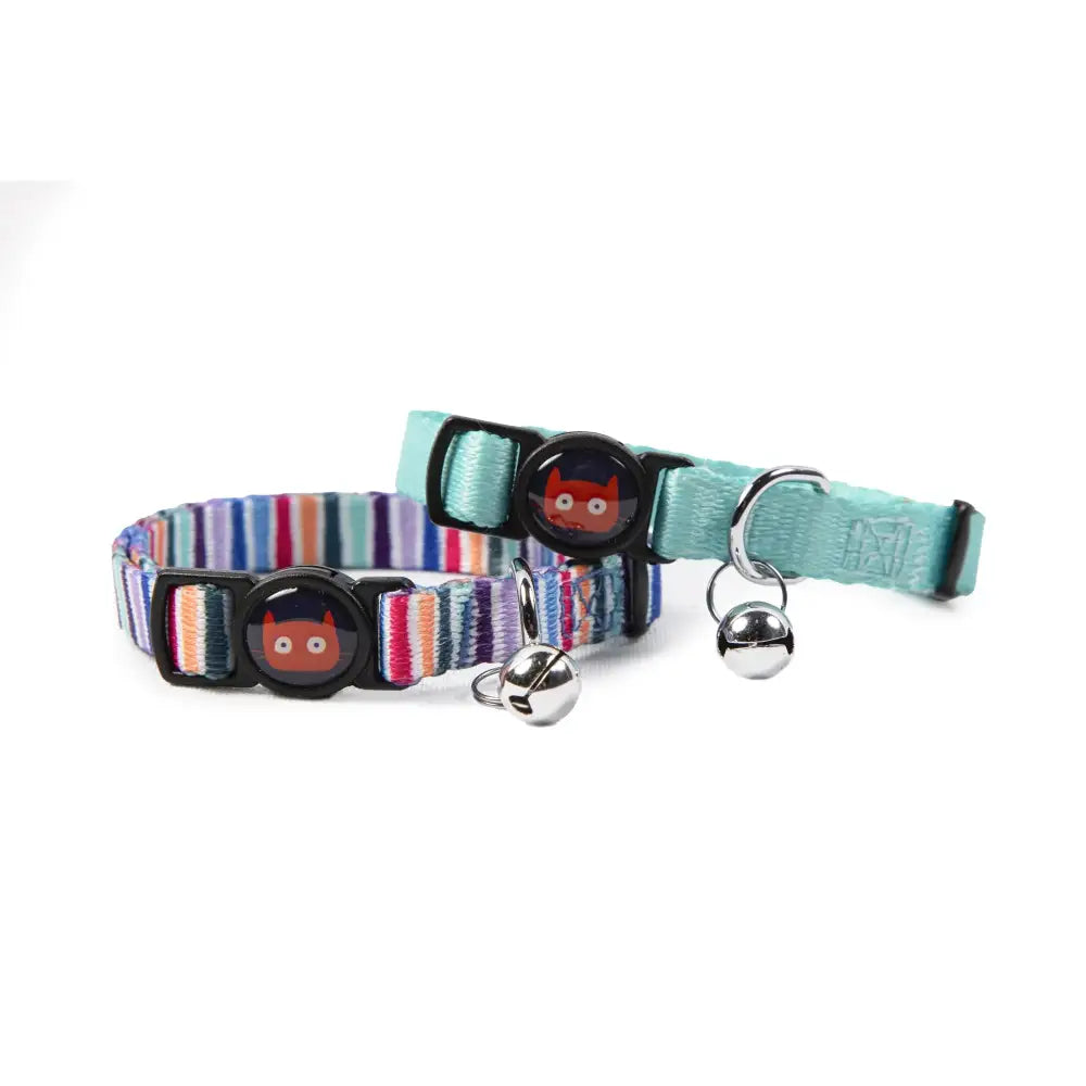 Doodlecat Cat Collar Duo Mint & Stripes - Doodlebone - 1