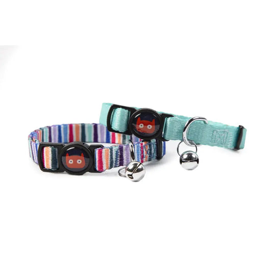 Doodlecat Cat Collar Duo Mint & Stripes - Doodlebone - 1