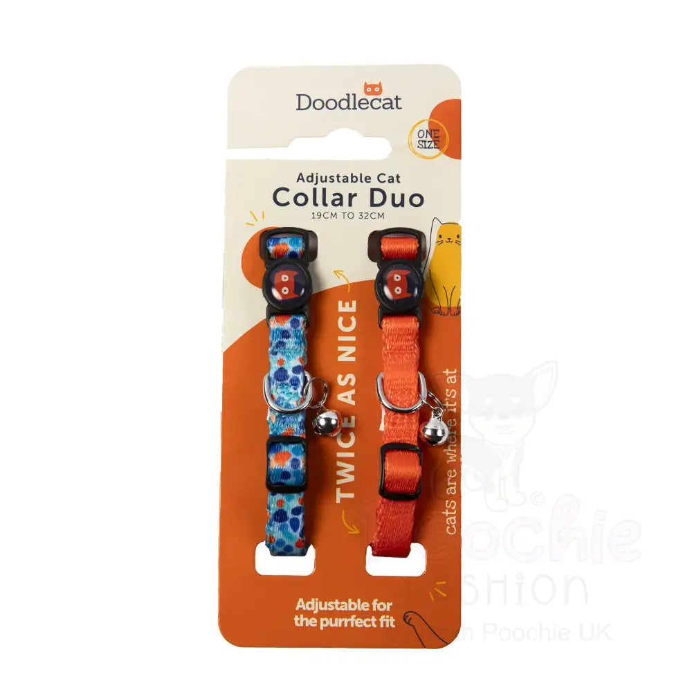 Doodlecat Cat Collar Duo Tangerine & Reef - Doodlebone - 7