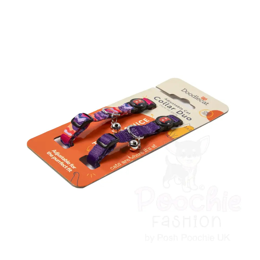 Doodlecat Cat Collar Duo Violet & Dunes - Doodlebone - 8