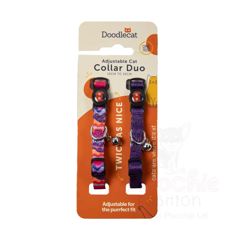 Doodlecat Cat Collar Duo Violet & Dunes - Doodlebone - 7