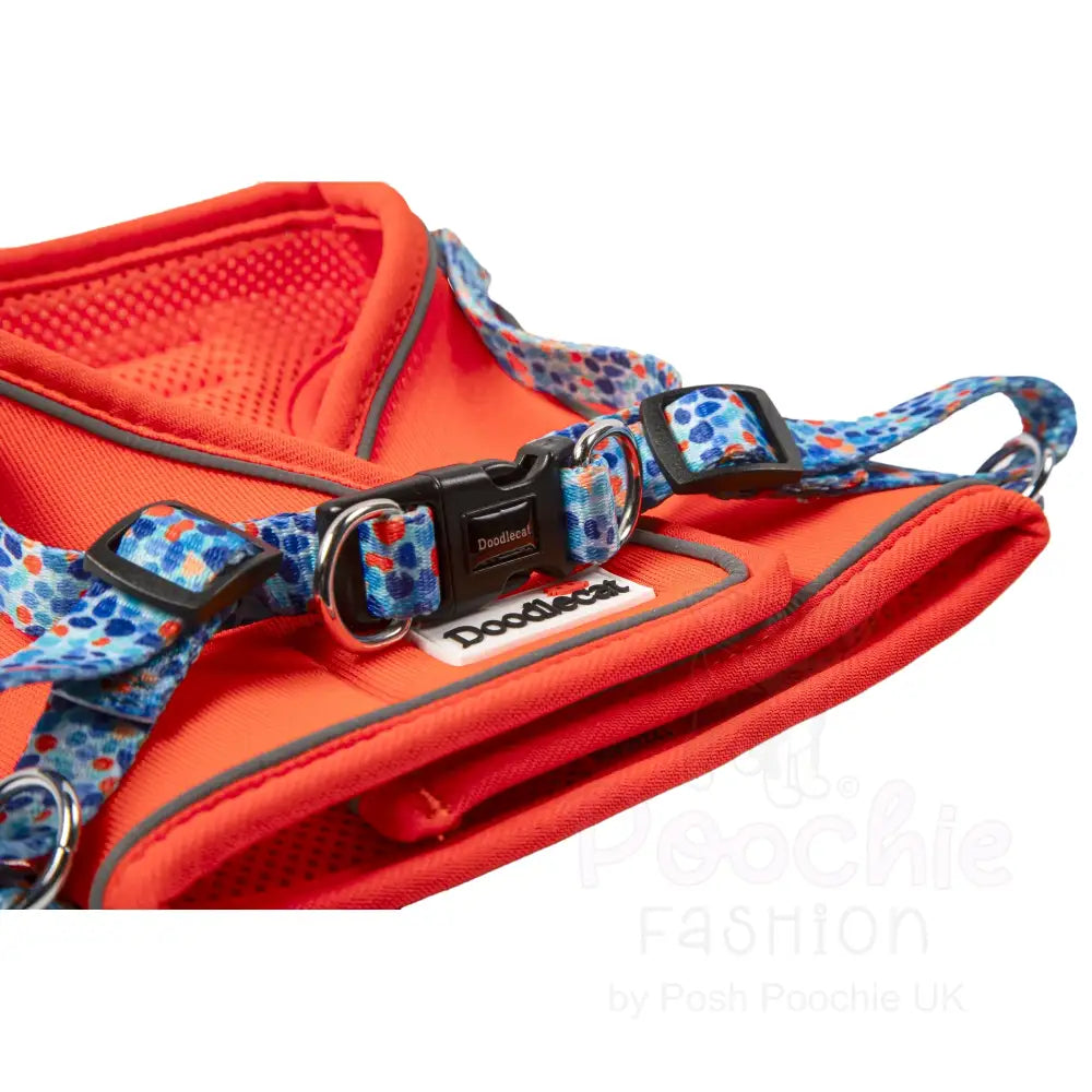 Doodlecat Cat Roaming Harness & Lead Set Tangerine & Reef - Doodlebone - 6