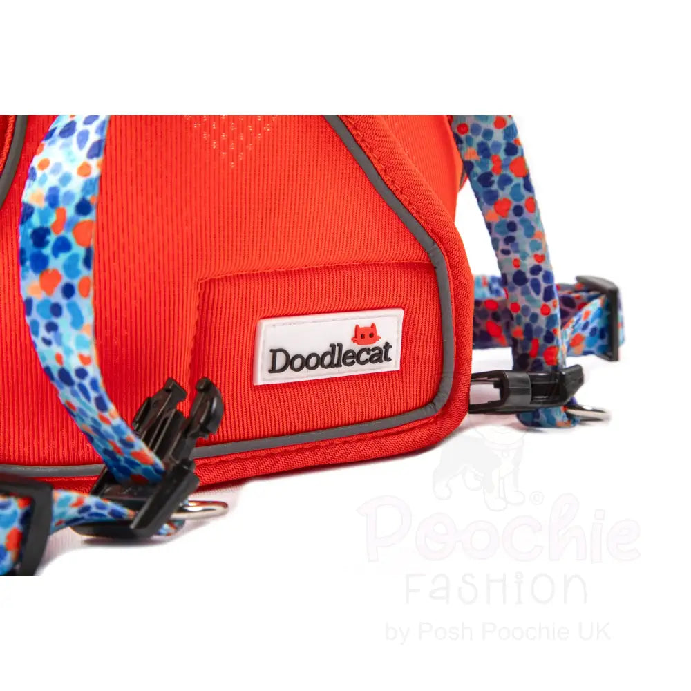 Doodlecat Cat Roaming Harness & Lead Set Tangerine & Reef - Doodlebone - 7