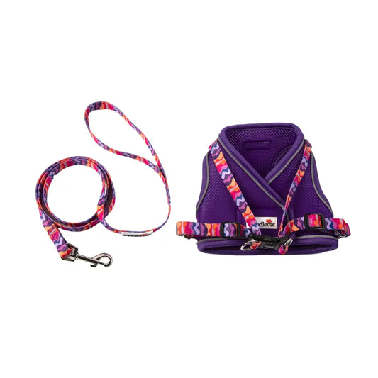 Doodlecat Cat Roaming Harness & Lead Set Violet & Dunes - Doodlebone - 1