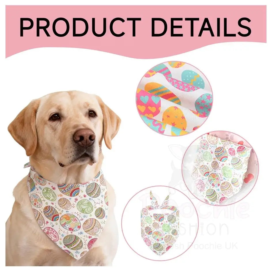 Easter Eggs Tie on Dog Bandana 2pk - Posh Pawz - 5