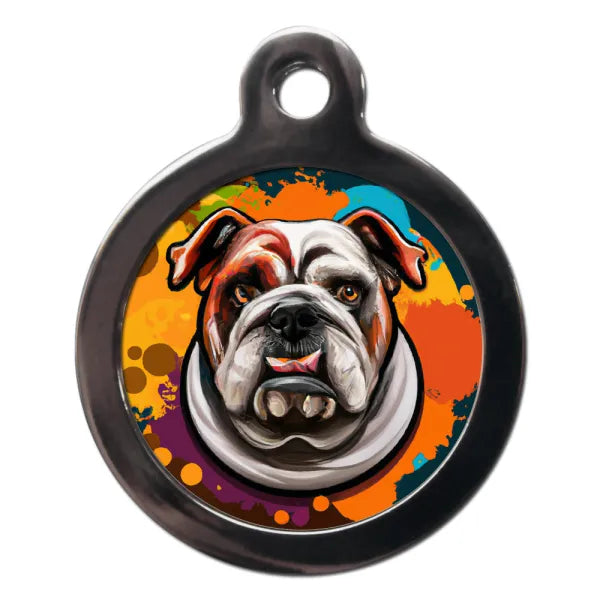 English Bulldog Graffiti Dog Id Tag Ps Pet Tags 1