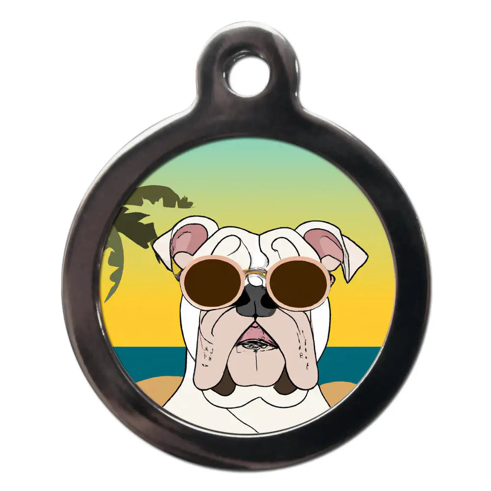 English Bulldog Summertime Dog Id Tag - Ps Pet Tags - 1