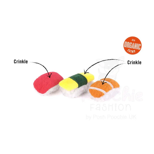 Feline Frenzy Sassy Sushi Cat Toy Pack of 3 - P.l.a.y - 2