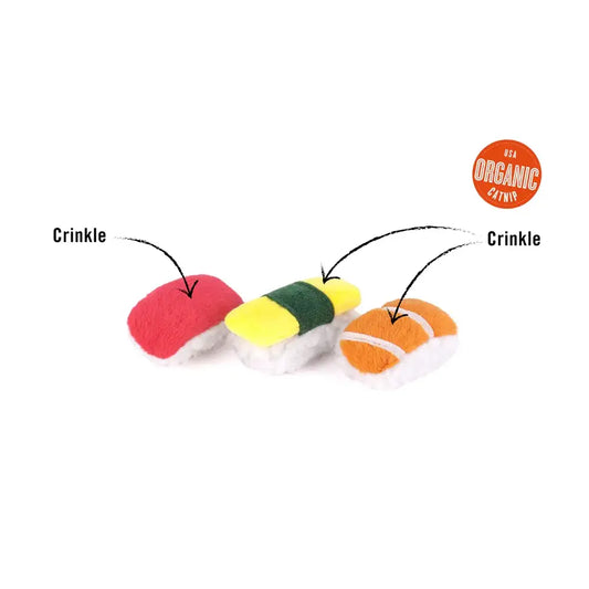Feline Frenzy Sassy Sushi Cat Toy Pack of 3 - P.l.a.y - 2