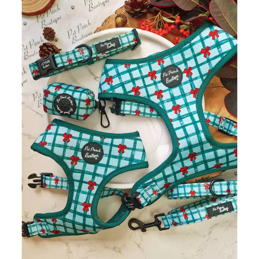 Festive Plaid Bow Dog Lead - Pet Pooch - 2