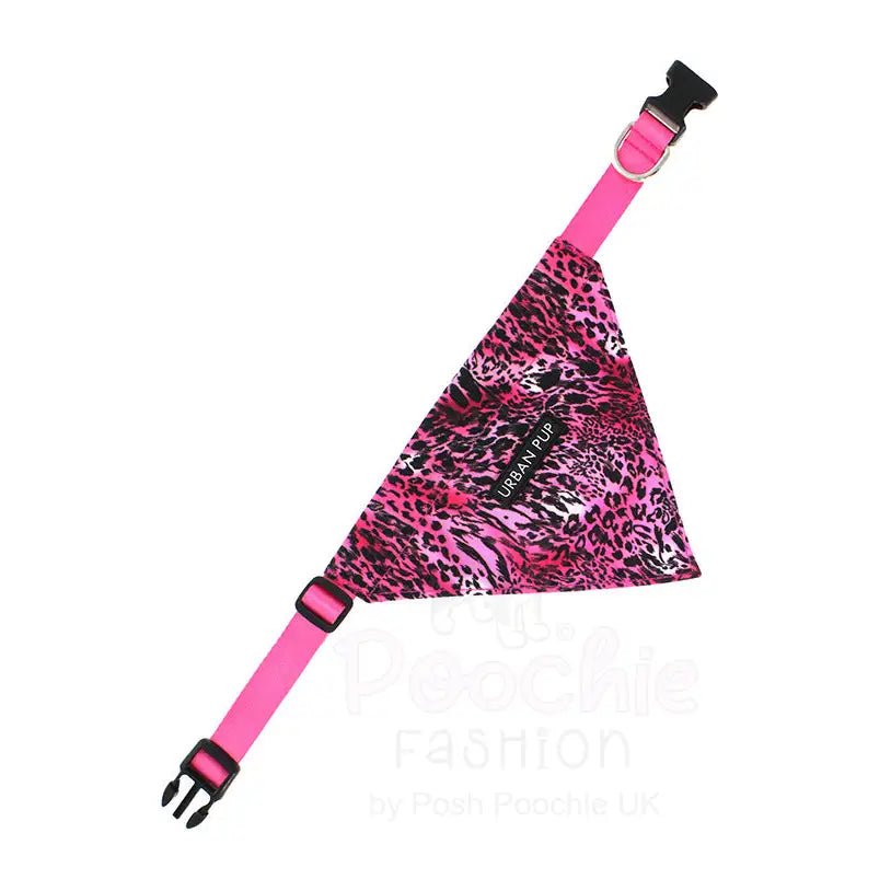 Funky Pink Leopard Print Dog Bandana Collar - Urban - 3