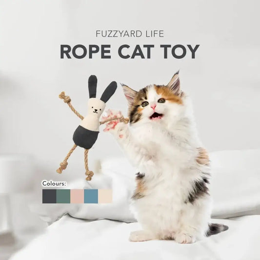 Fuzzyard Life Bunny Rope Cat Toy in Soft Blush Pink - Fuzzyard - 2