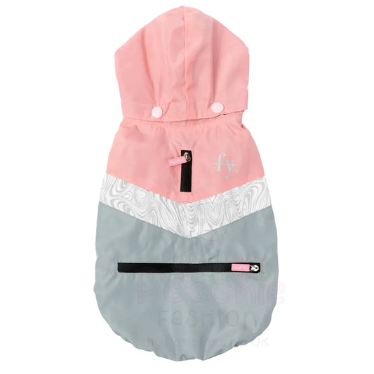 Fuzzyard Seattle Dog Raincoat - Pink and Grey - Fuzzyard - 2