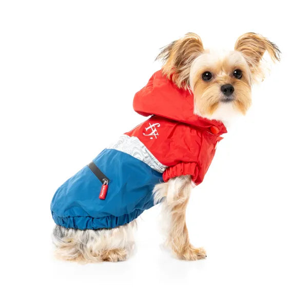 Fuzzyard Seattle Dog Raincoat - Red and Blue - Fuzzyard - 1