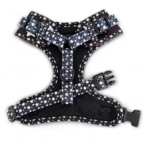 Galaxy Adjustable Neck Dog Harness Black - Piggie - 3